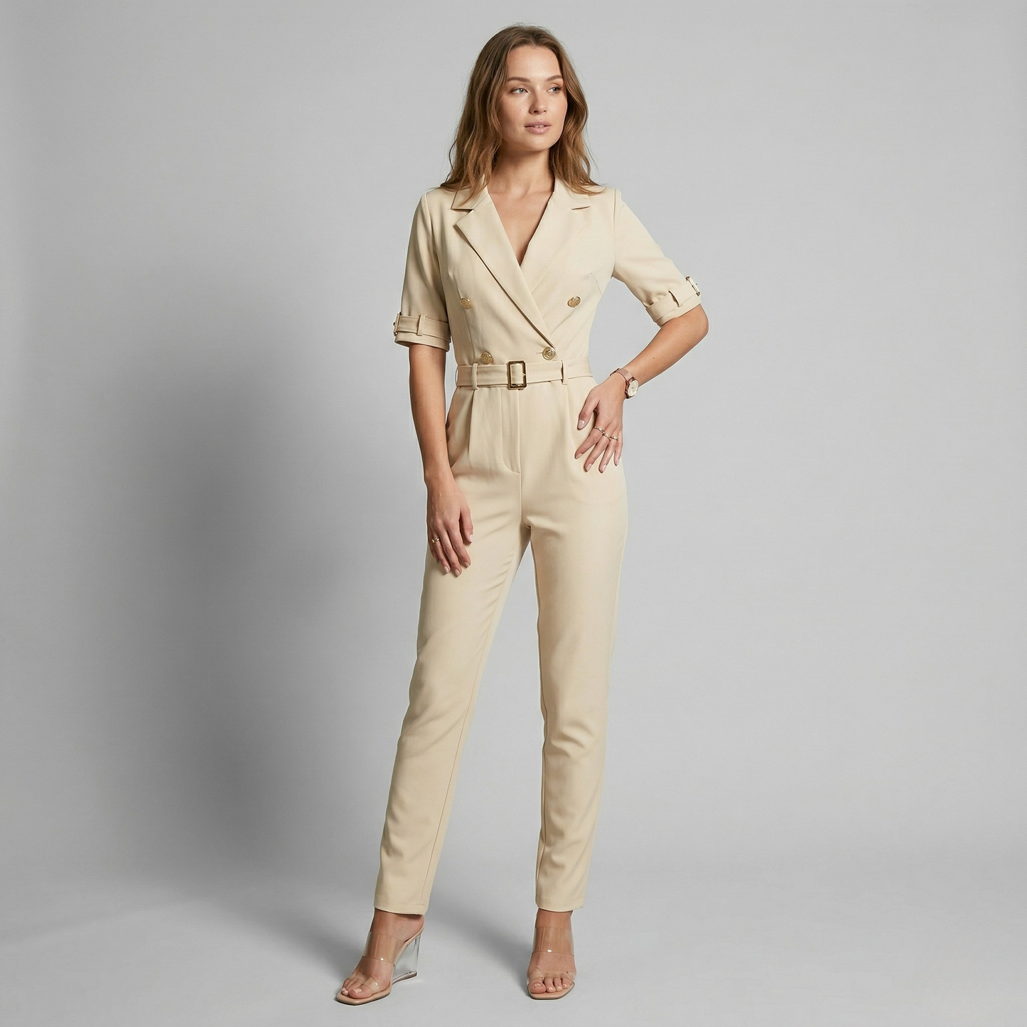 Vibonanza | Dames Jumpsuit V-hals Blauw