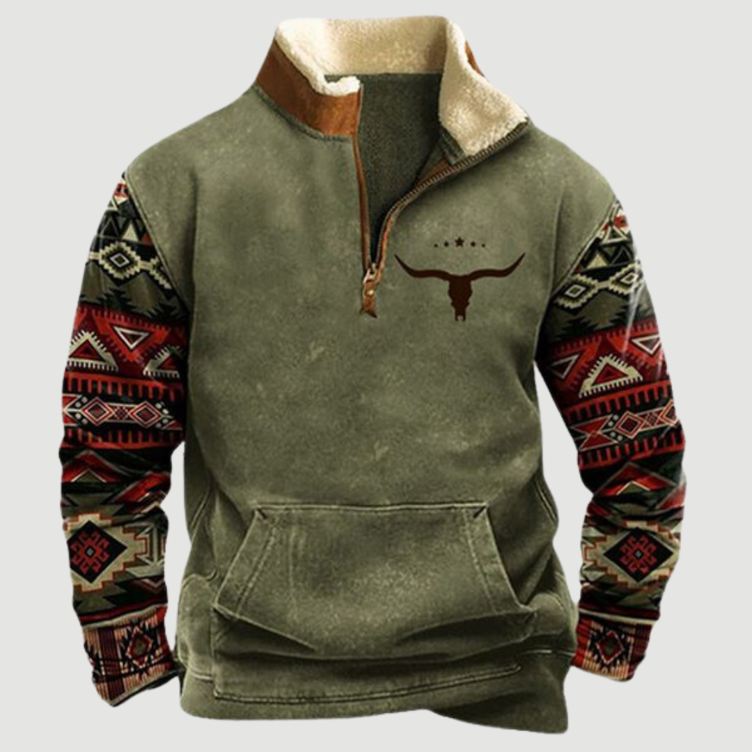 Vibonanza | Heren Aztec Half-Zip Fleece Trui
