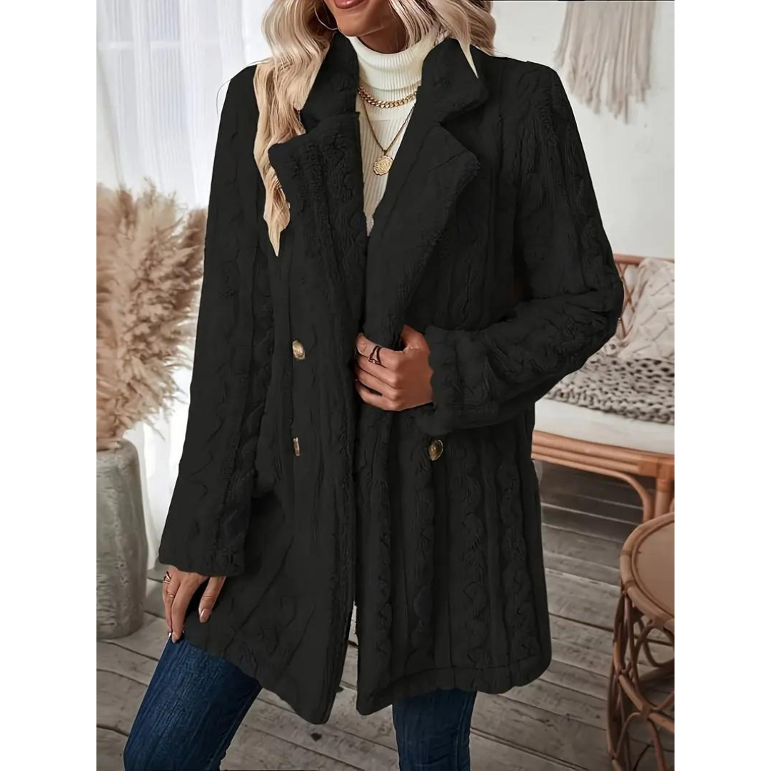 Vibonanza | Dames Pastelroze Gebreide Mantel