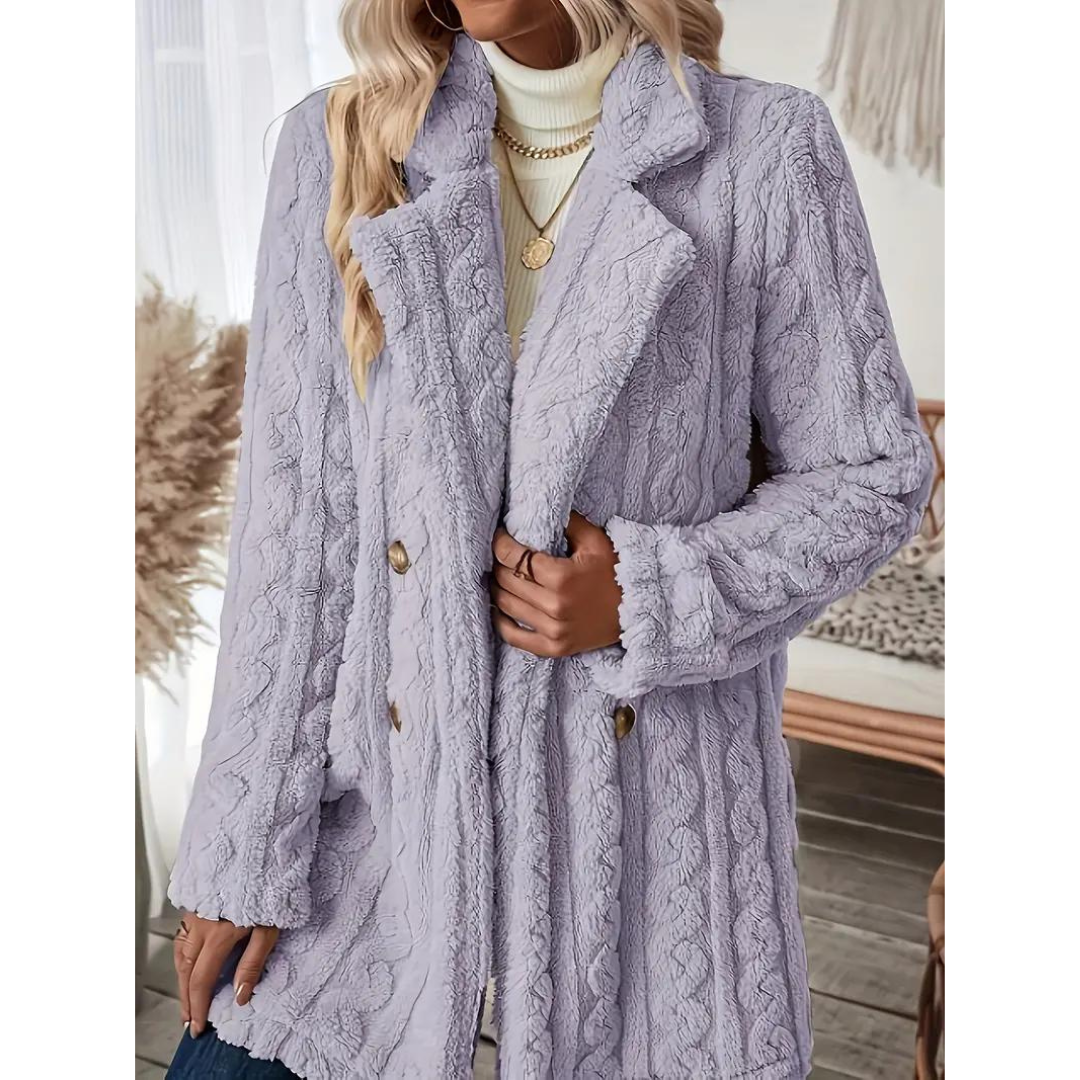 Vibonanza | Dames Pastelroze Gebreide Mantel