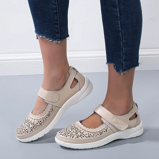 Vibonanza | Orthopedische Dames Loafers Wit Leer