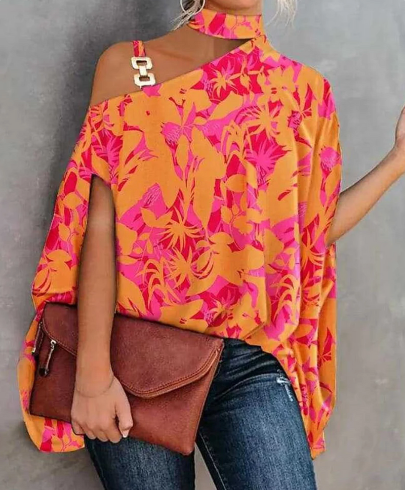 Vibonanza | Asymmetrische Vrouwentop met Geometrisch Patroon