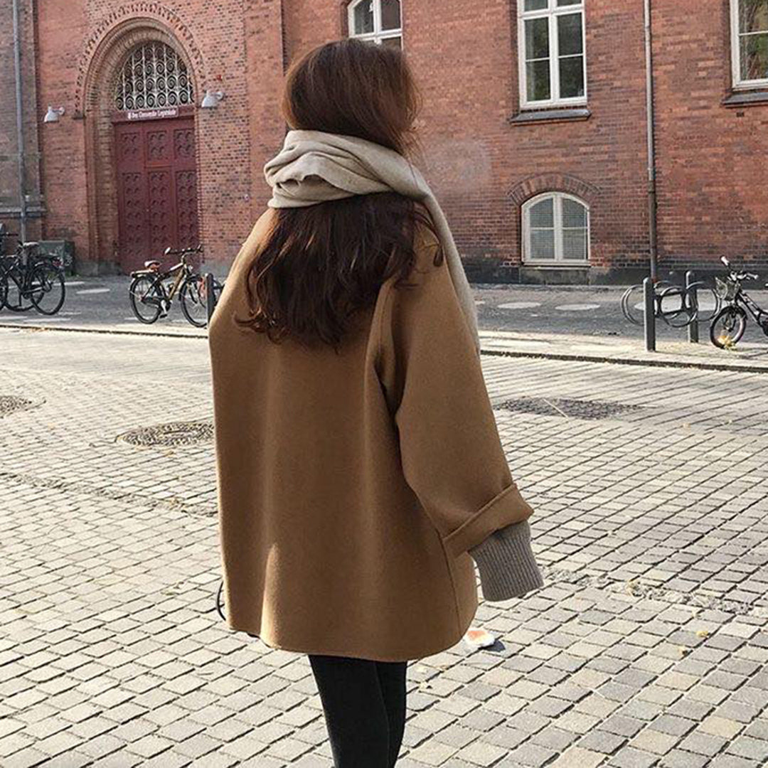 Vibonanza | Dames Camel Trenchcoat Wolmix