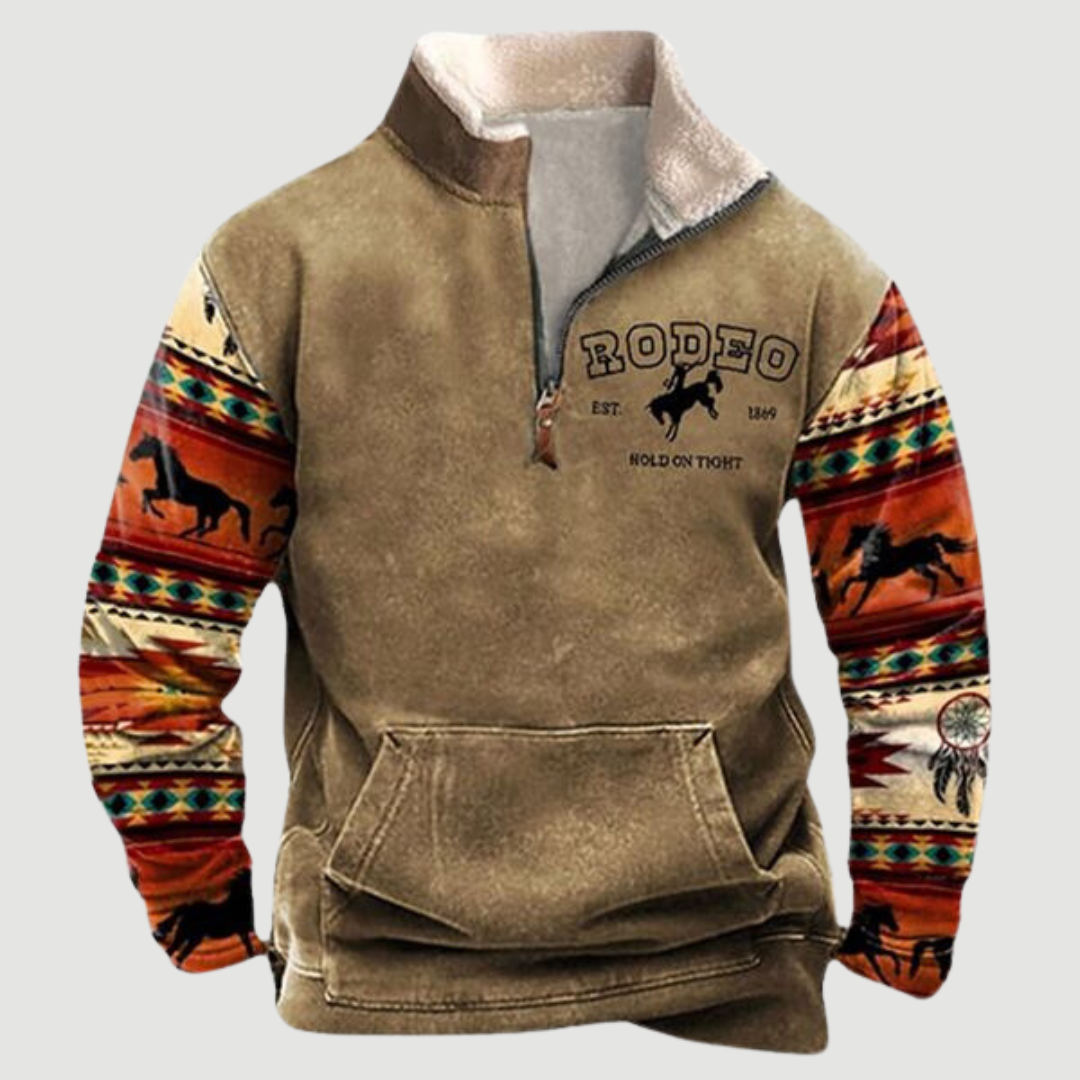 Vibonanza | Heren Aztec Half-Zip Fleece Trui