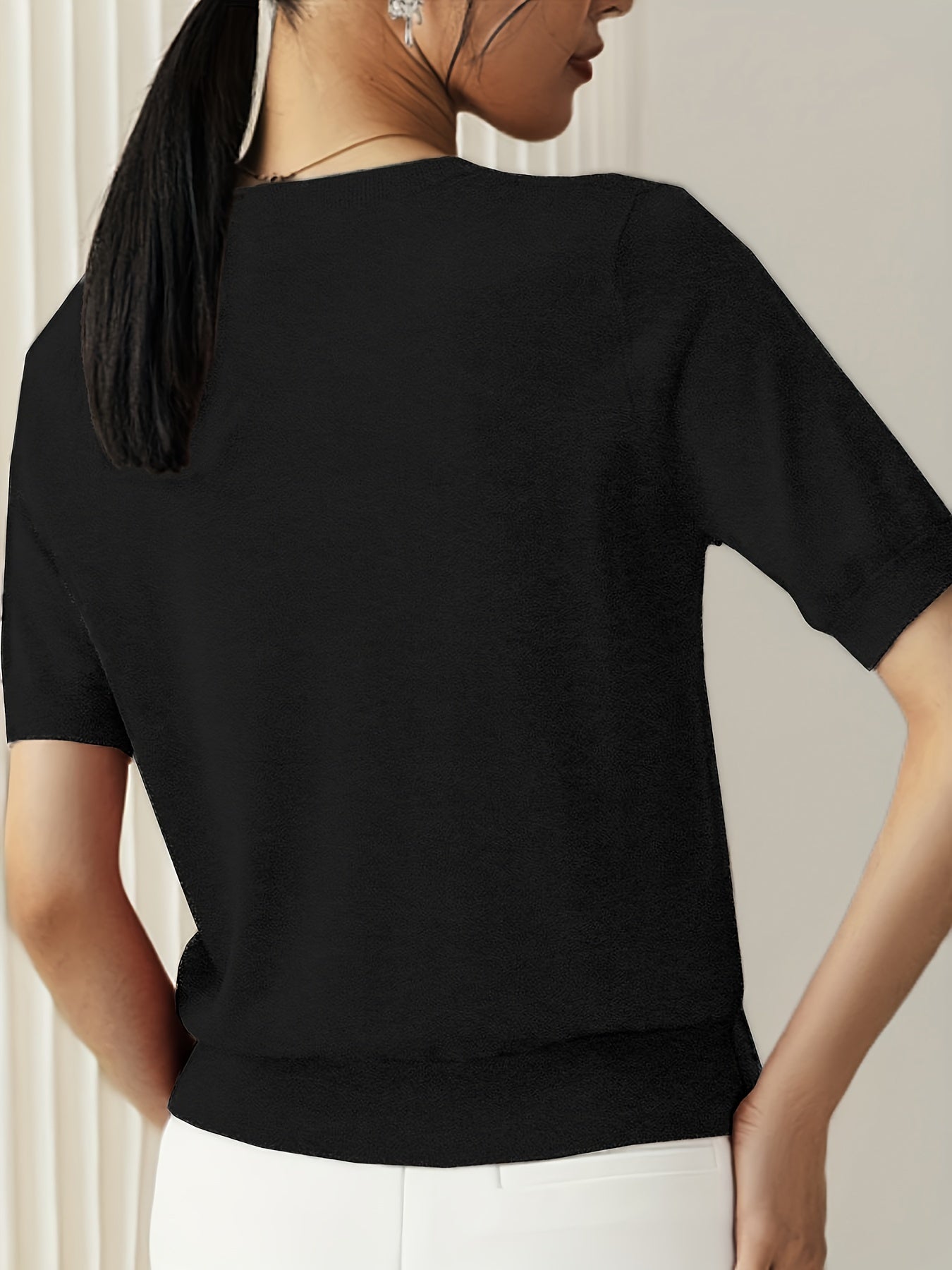 Vibonanza | Grijze T-shirt met Korte Mouw en Zomerstof