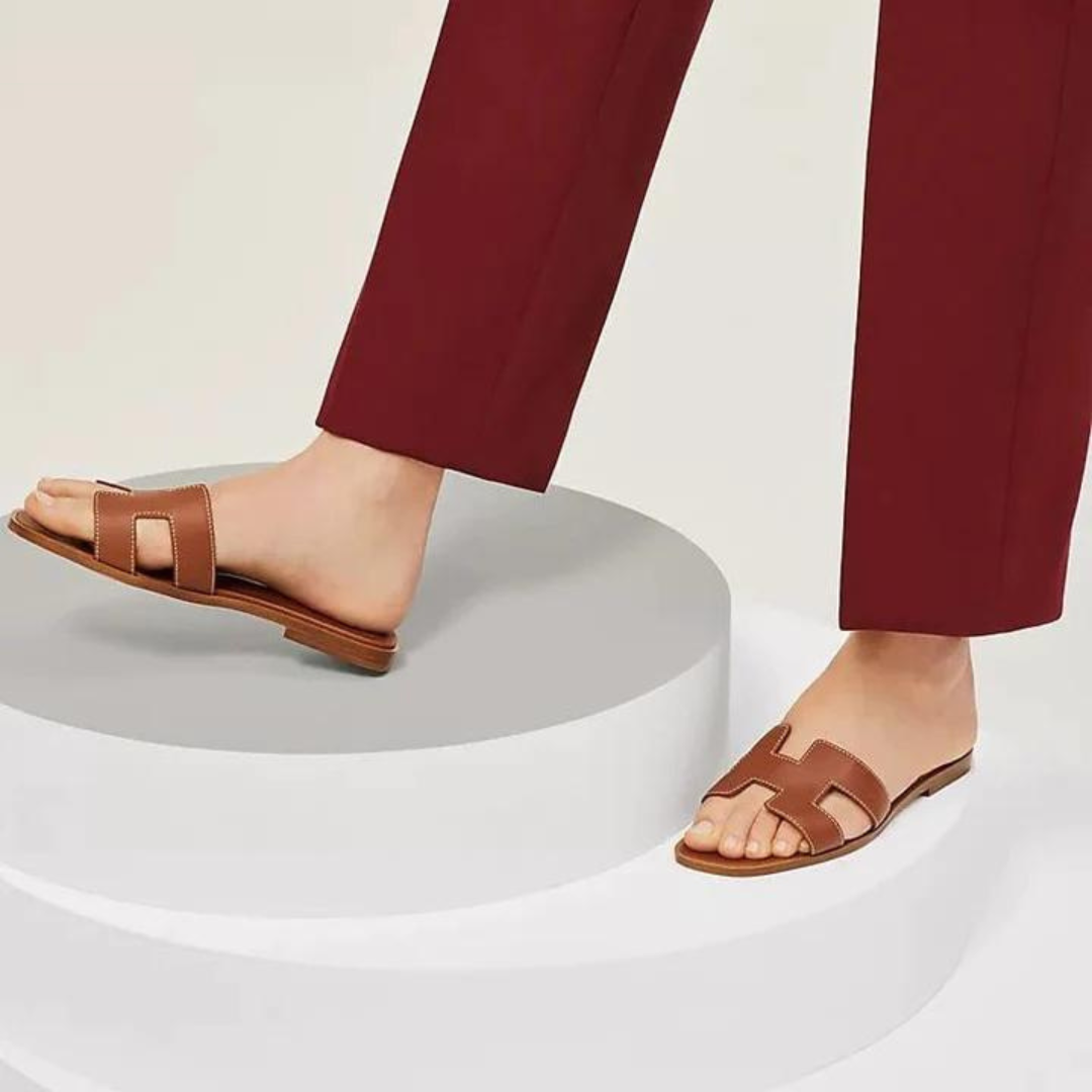 Vibonanza | Dames Lederen Slip-on Sandalen