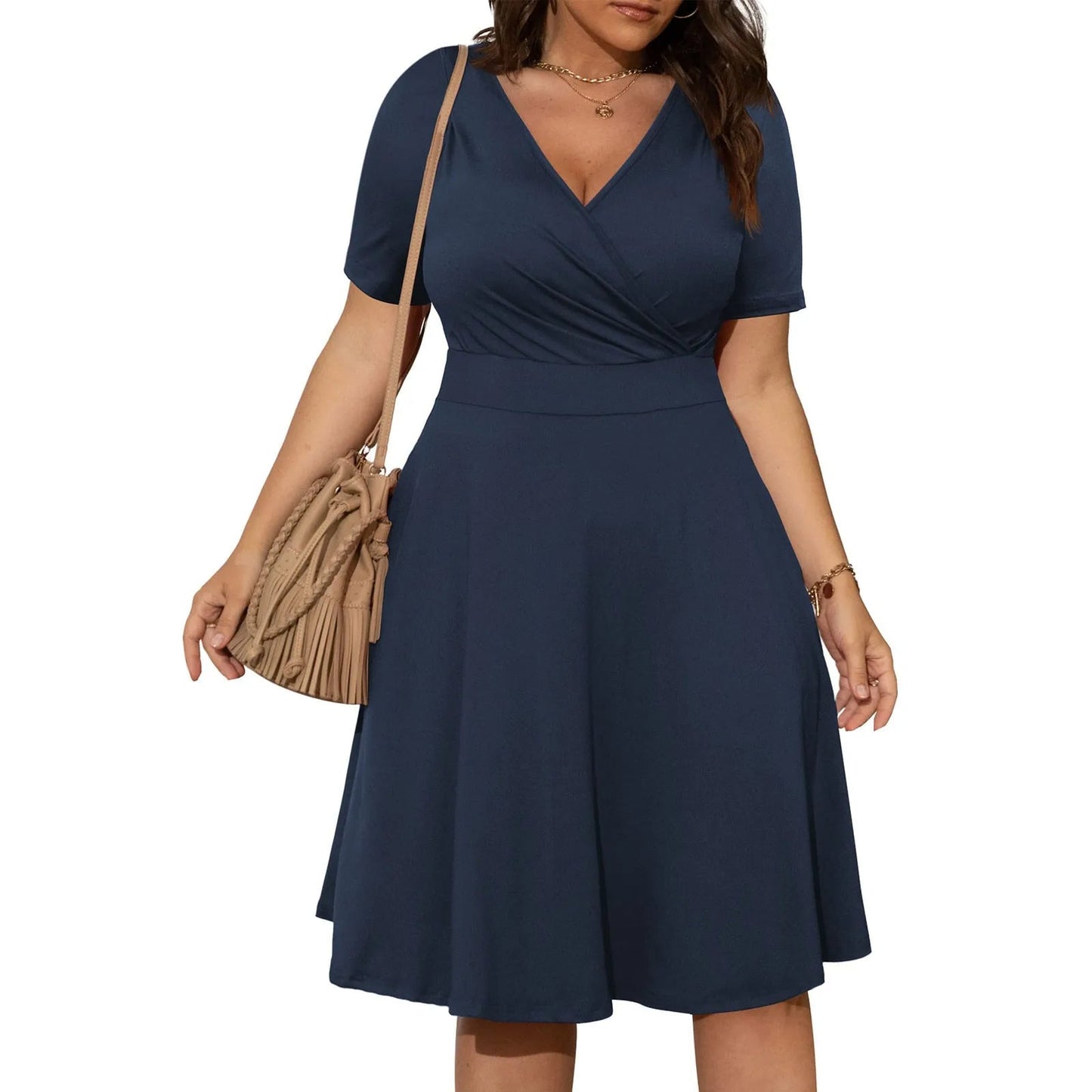 Vibonanza | Plus-Size Stijlvolle Midi Zomerjurk