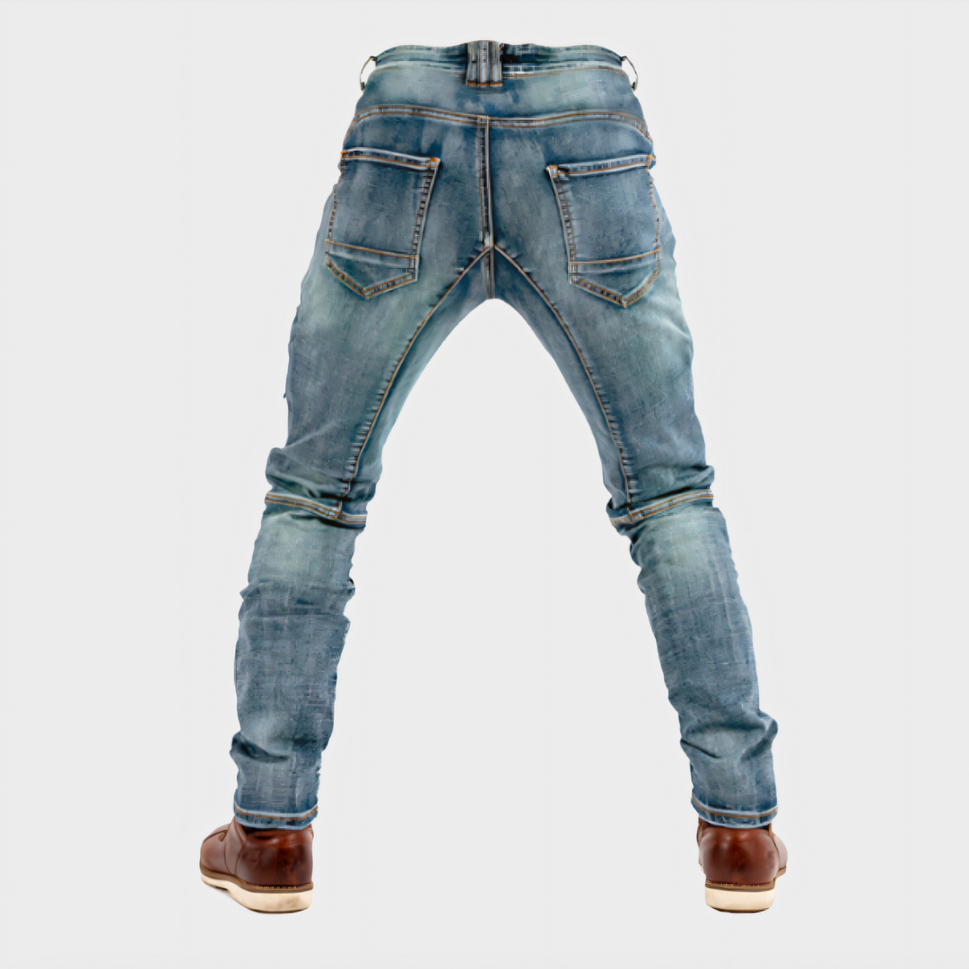 Vibonanza | Heren Stretch Jeans Slim Fit Vintage Moto Stijl