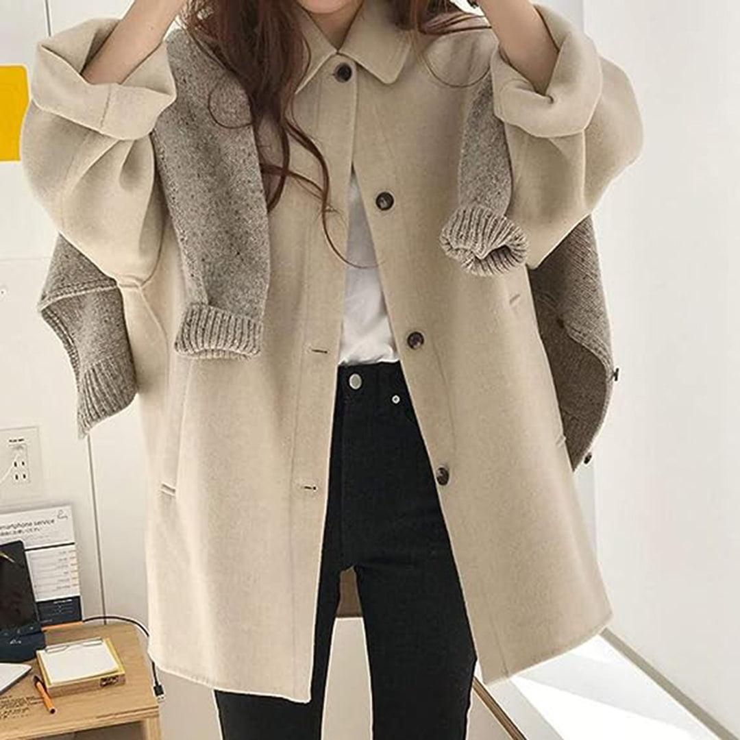 Vibonanza | Dames Camel Trenchcoat Wolmix