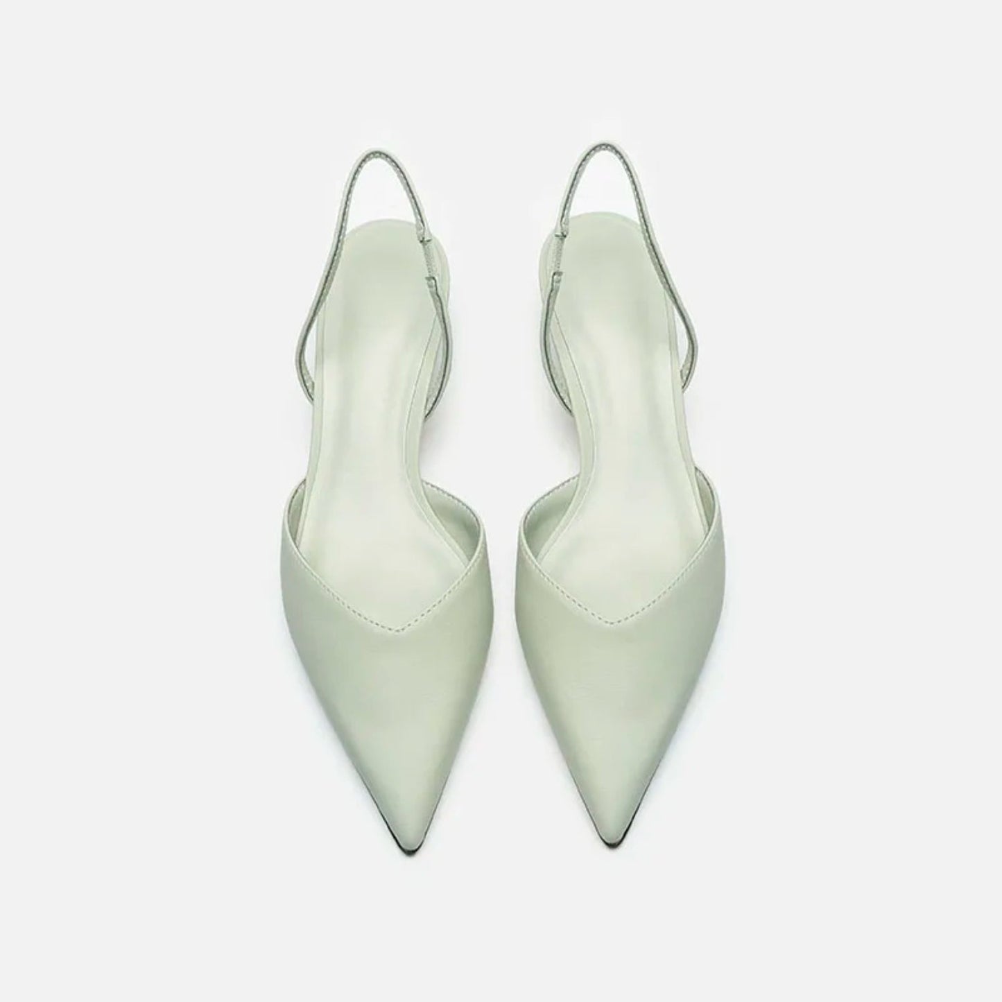 Vibonanza | Beige Leren Slingback Pumps Dames
