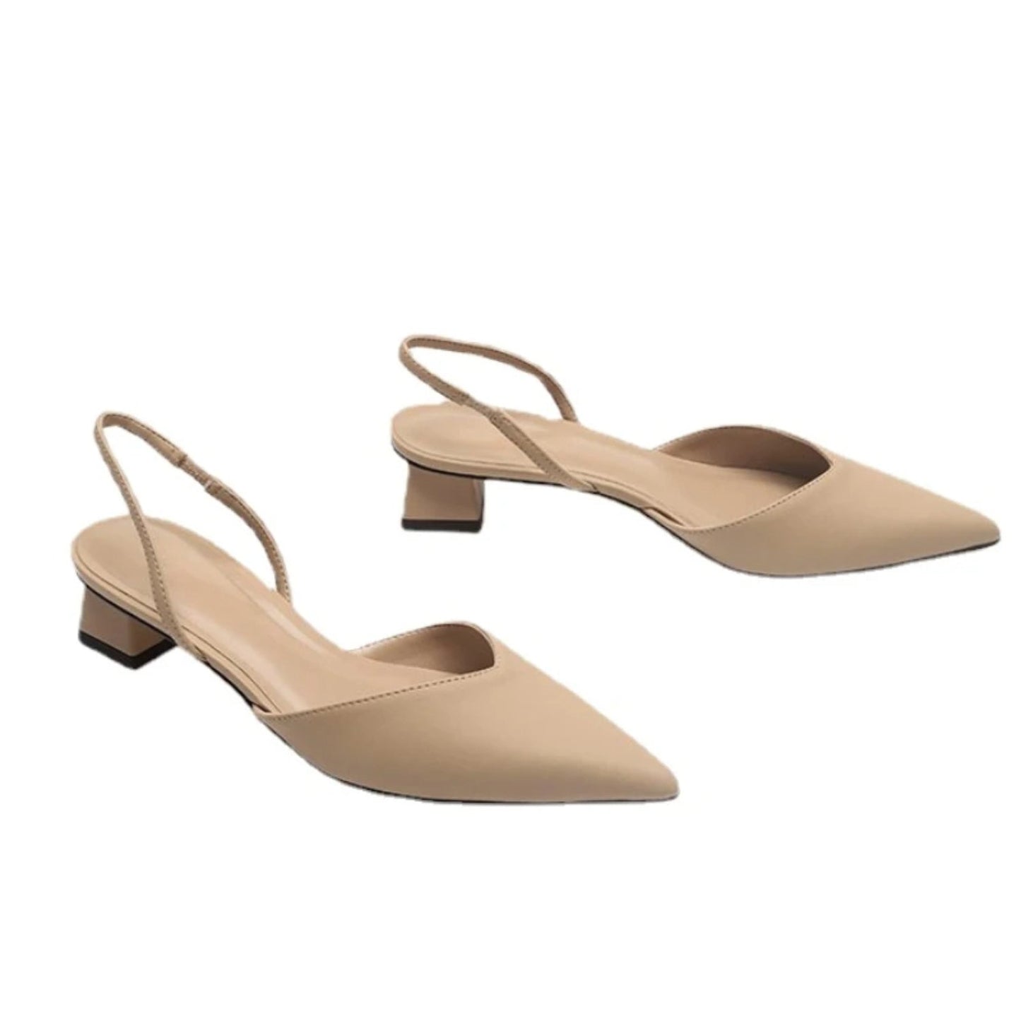 Vibonanza | Beige Leren Slingback Pumps Dames