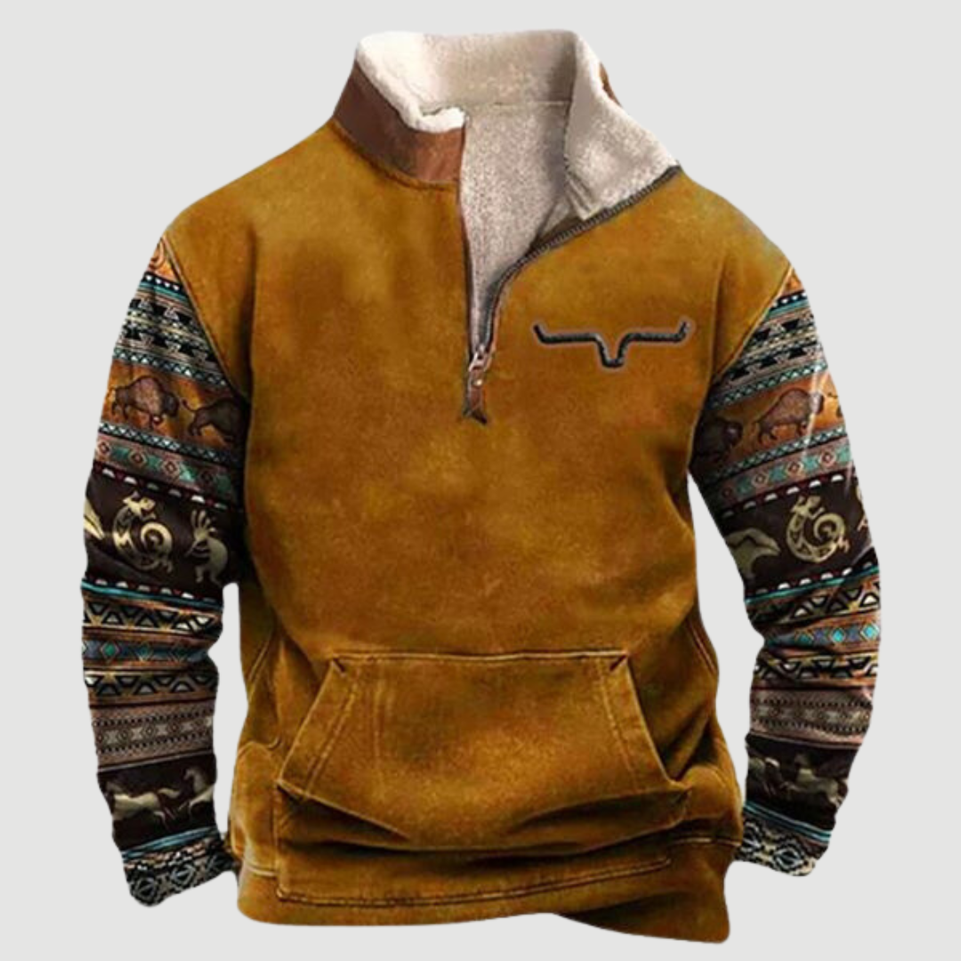 Vibonanza | Heren Aztec Half-Zip Fleece Trui