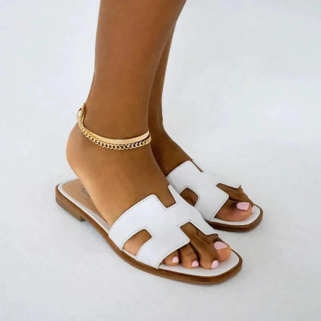 Vibonanza | Dames Lederen Slip-on Sandalen