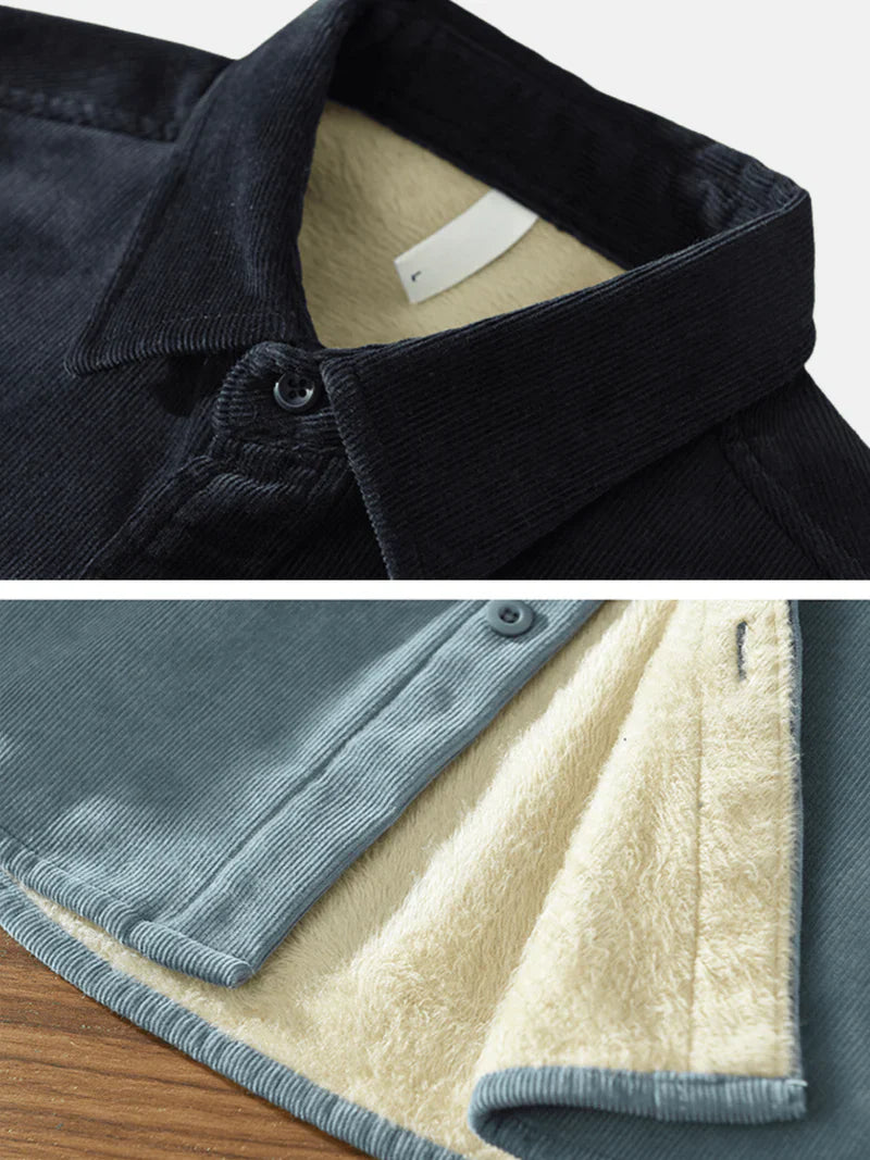 Vibonanza | Heren Fleece Voering Overhemd Groen