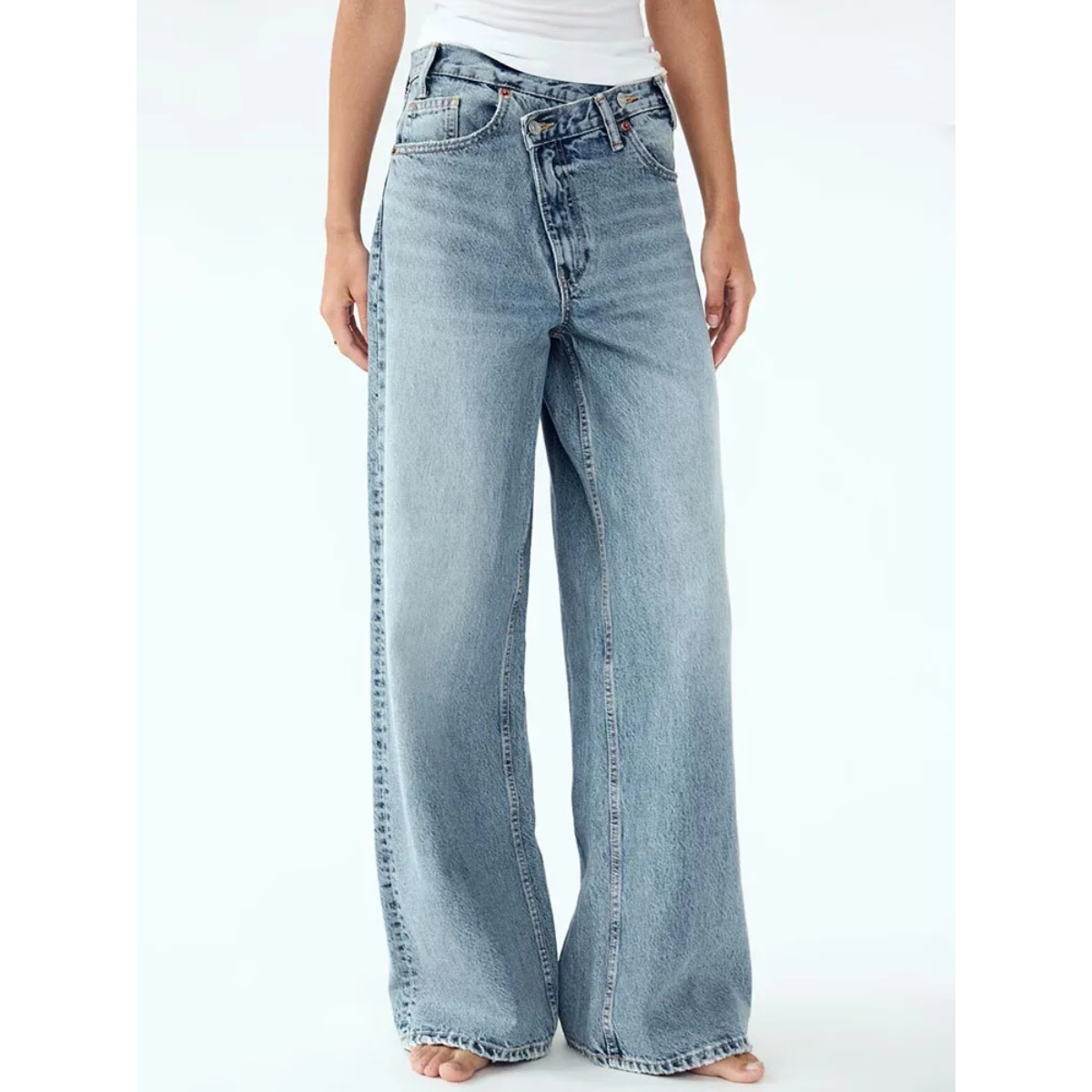 Vibonanza | Baggy Damesjeans Licht Denim