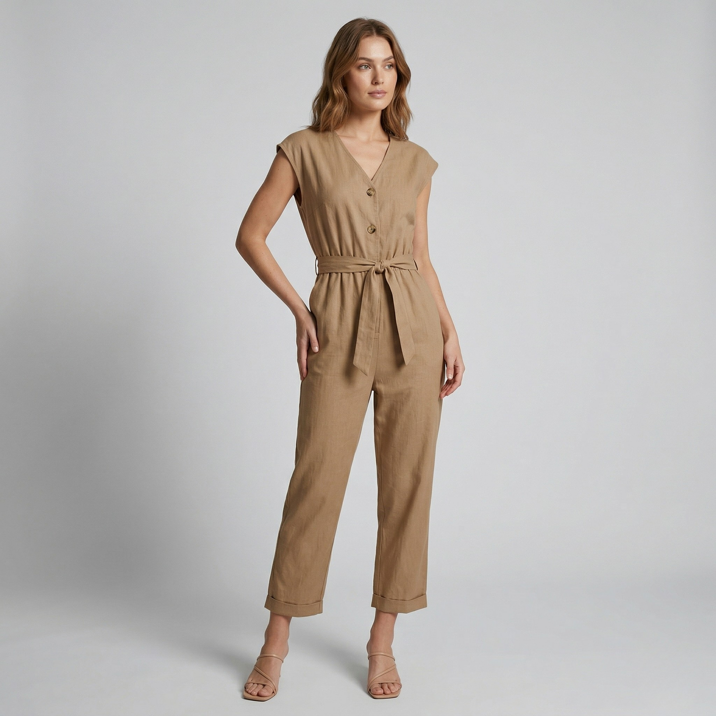 Vibonanza | Stijlvolle Mouwloze Zomer Jumpsuit