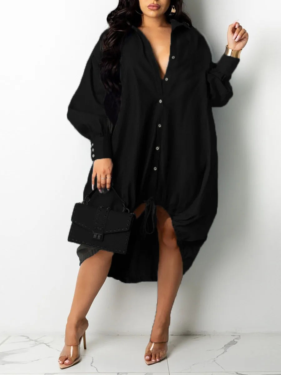 Vibonanza | Plus-Size Jurk Lange Mouwen Patchwork