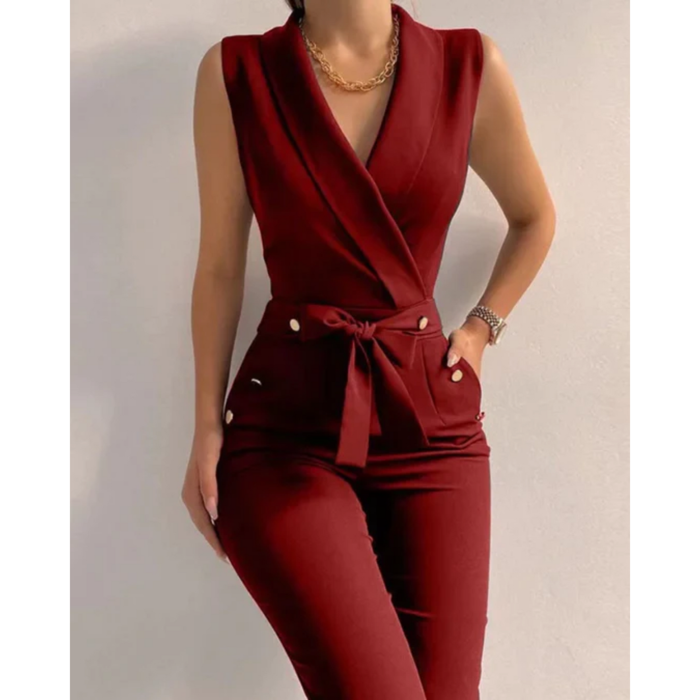 Vibonanza | Zwarte Mouwloze Dames Jumpsuit