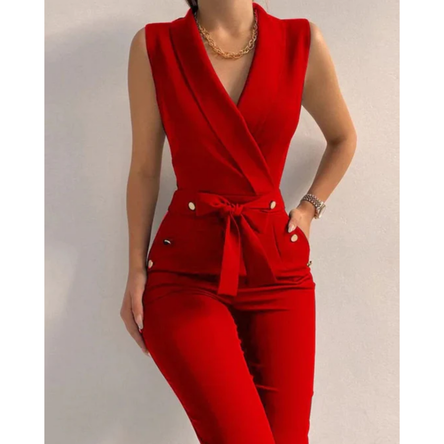 Vibonanza | Zwarte Mouwloze Dames Jumpsuit