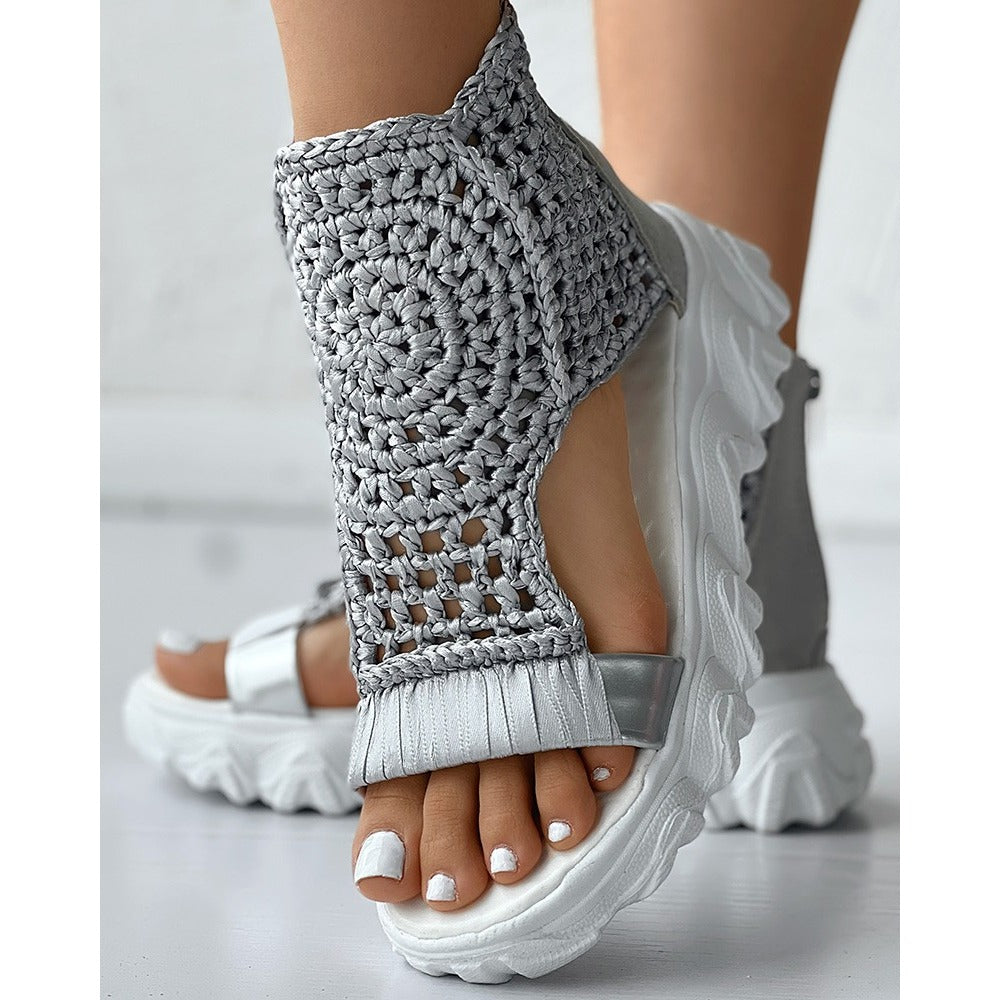 Vibonanza | Dames Zomersandalen Gevlochten Open design