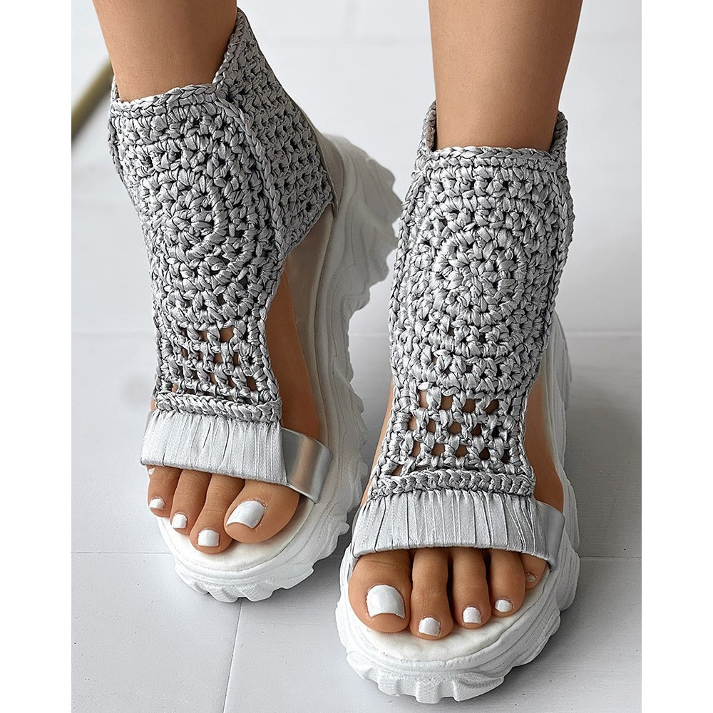 Vibonanza | Dames Zomersandalen Gevlochten Open design
