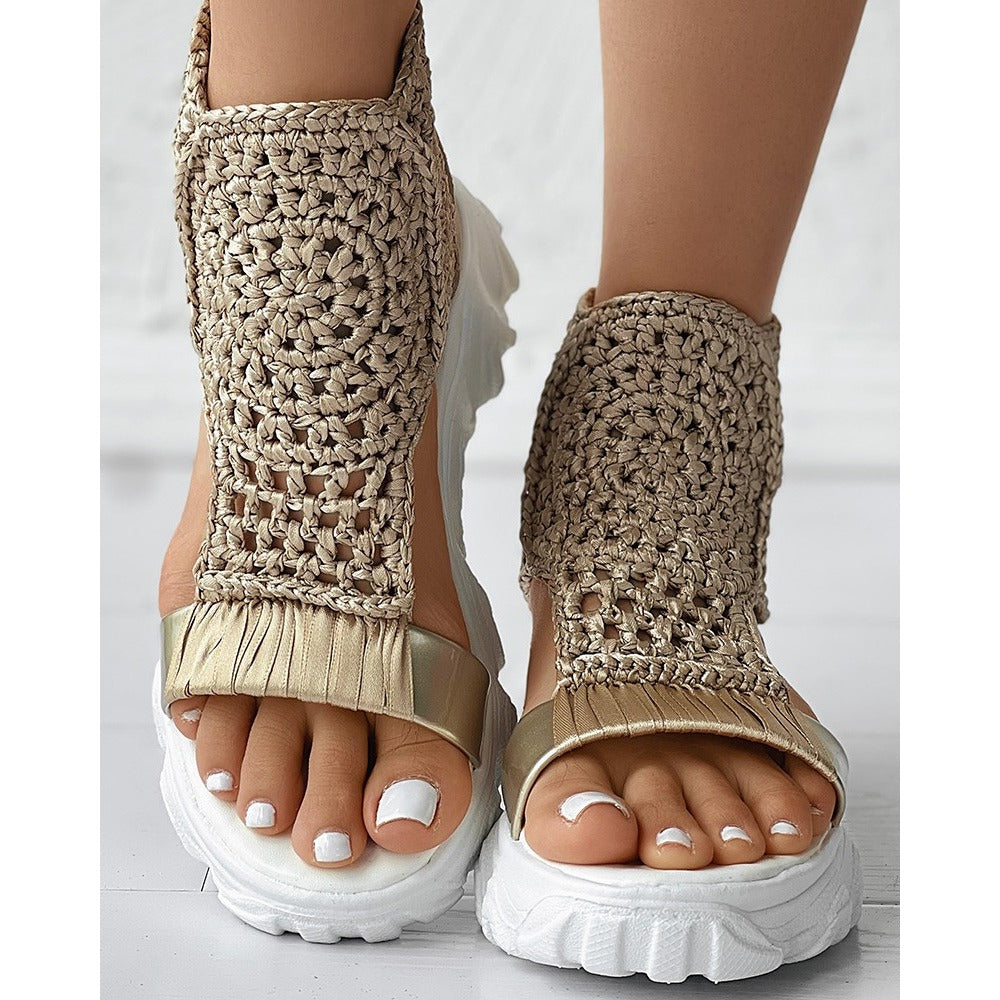 Vibonanza | Dames Zomersandalen Gevlochten Open design
