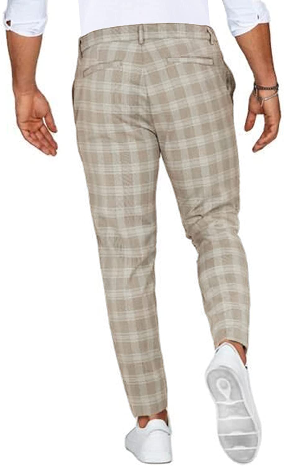 Vibonanza | Slim Fit Heren Chino met Ruitenpatroon