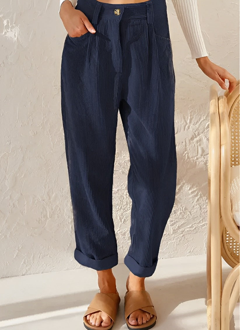 Vibonanza | Vintage Hoge Taille Corduroy Broek