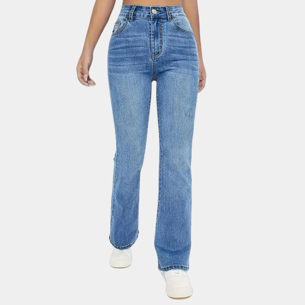 Vibonanza | Dames Hoge Taille Flared Jeans Denim