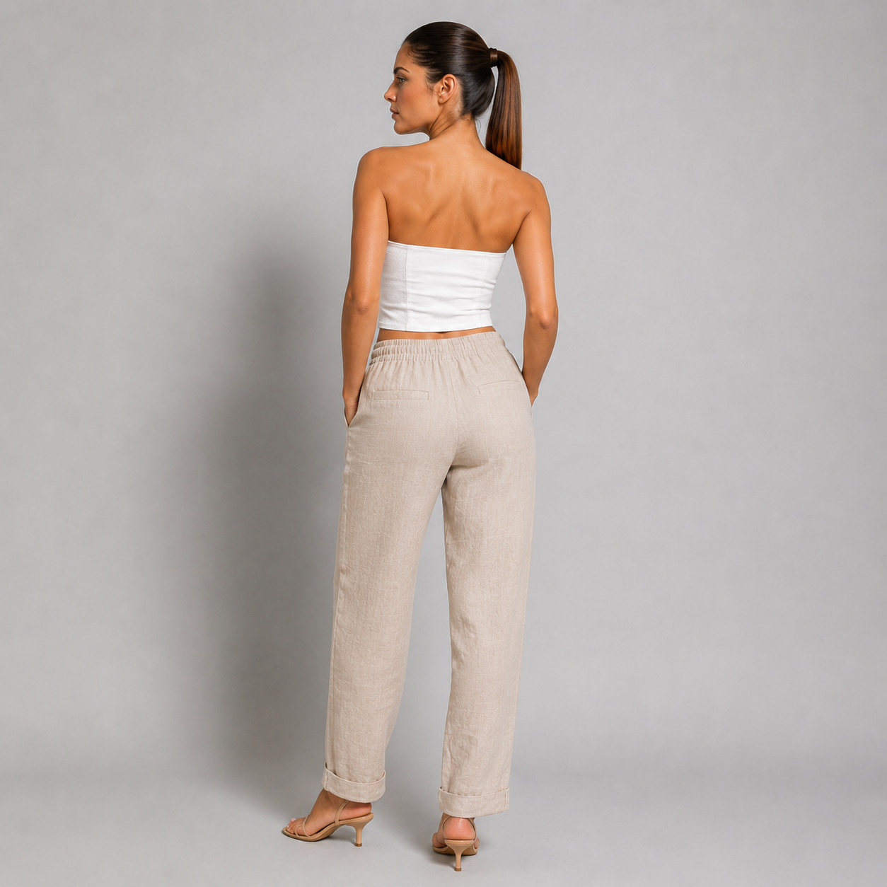 Vibonanza | Broek met Elastische Taille en Strikkoord