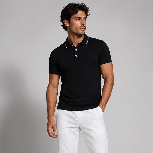 Vibonanza | Polo met Kraag en Contrasterende Bies