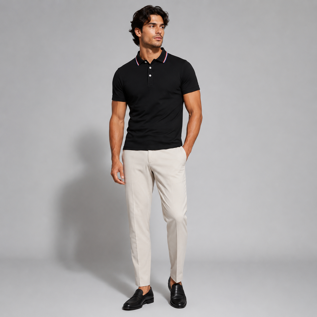 Vibonanza | Polo met Kraag en Contrasterende Bies