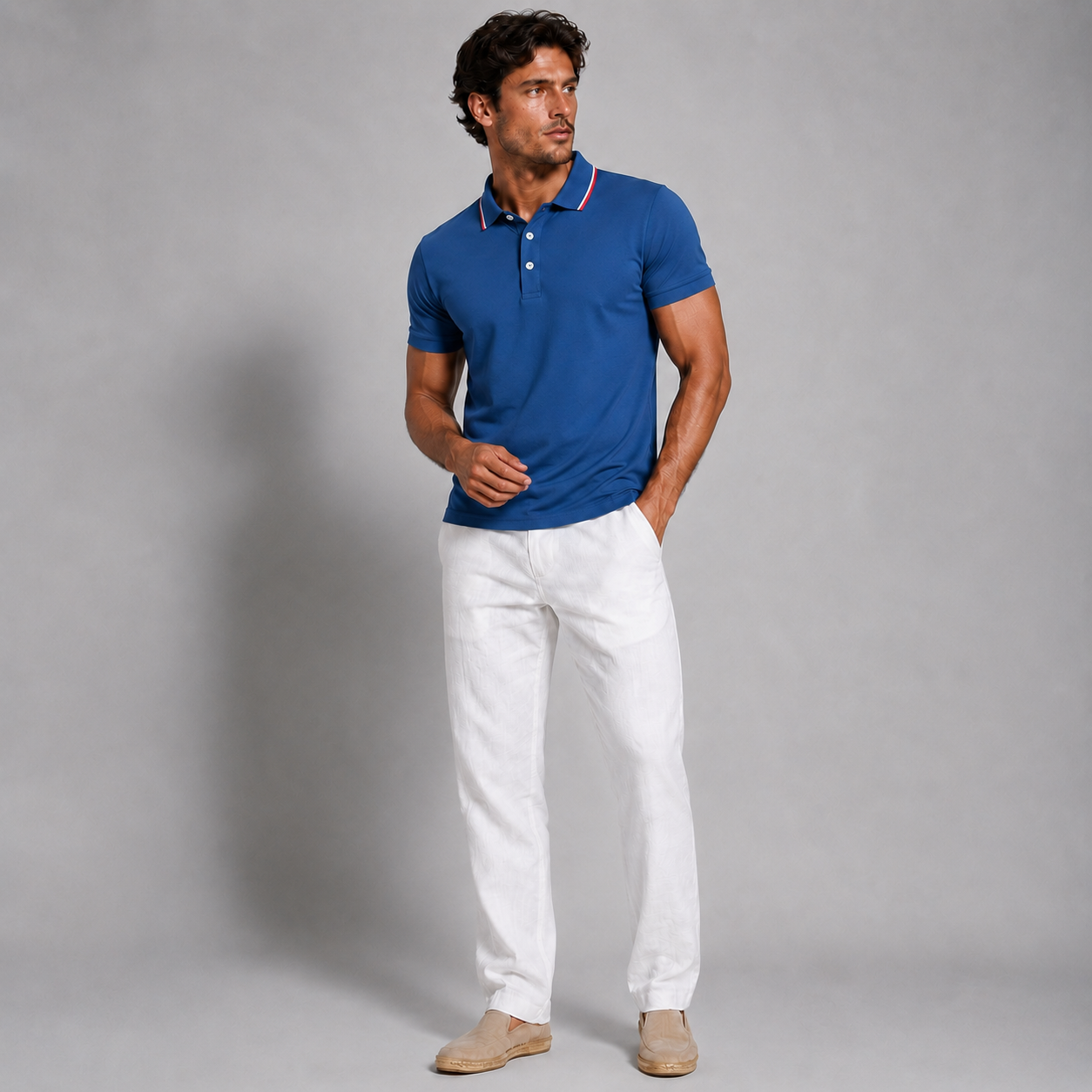 Vibonanza | Polo met Kraag en Contrasterende Bies