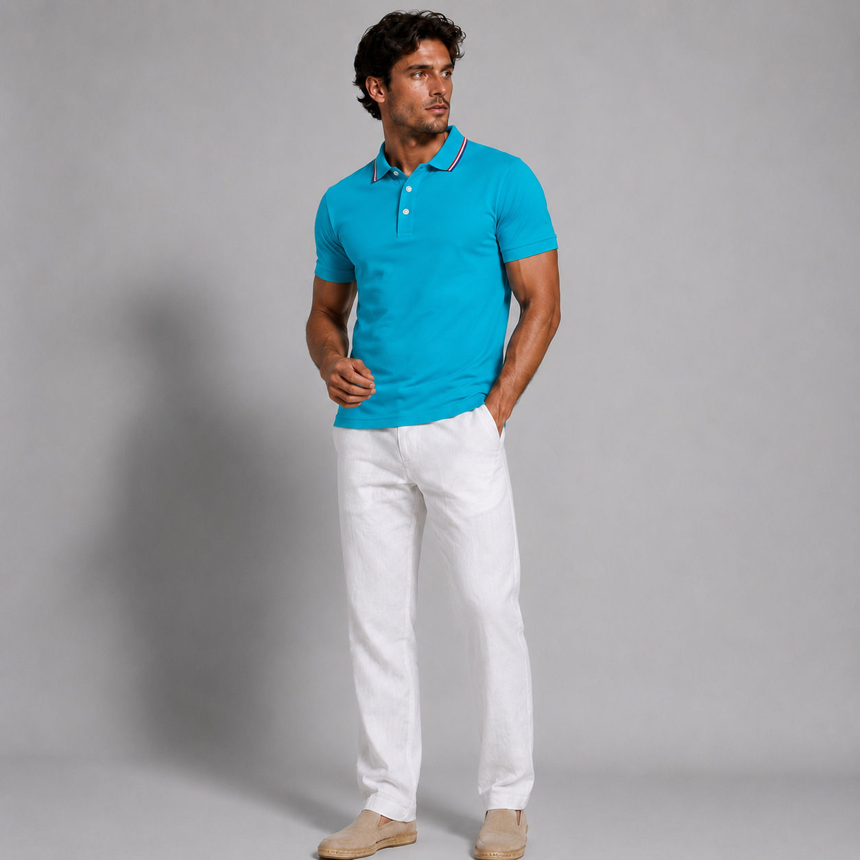 Vibonanza | Polo met Kraag en Contrasterende Bies