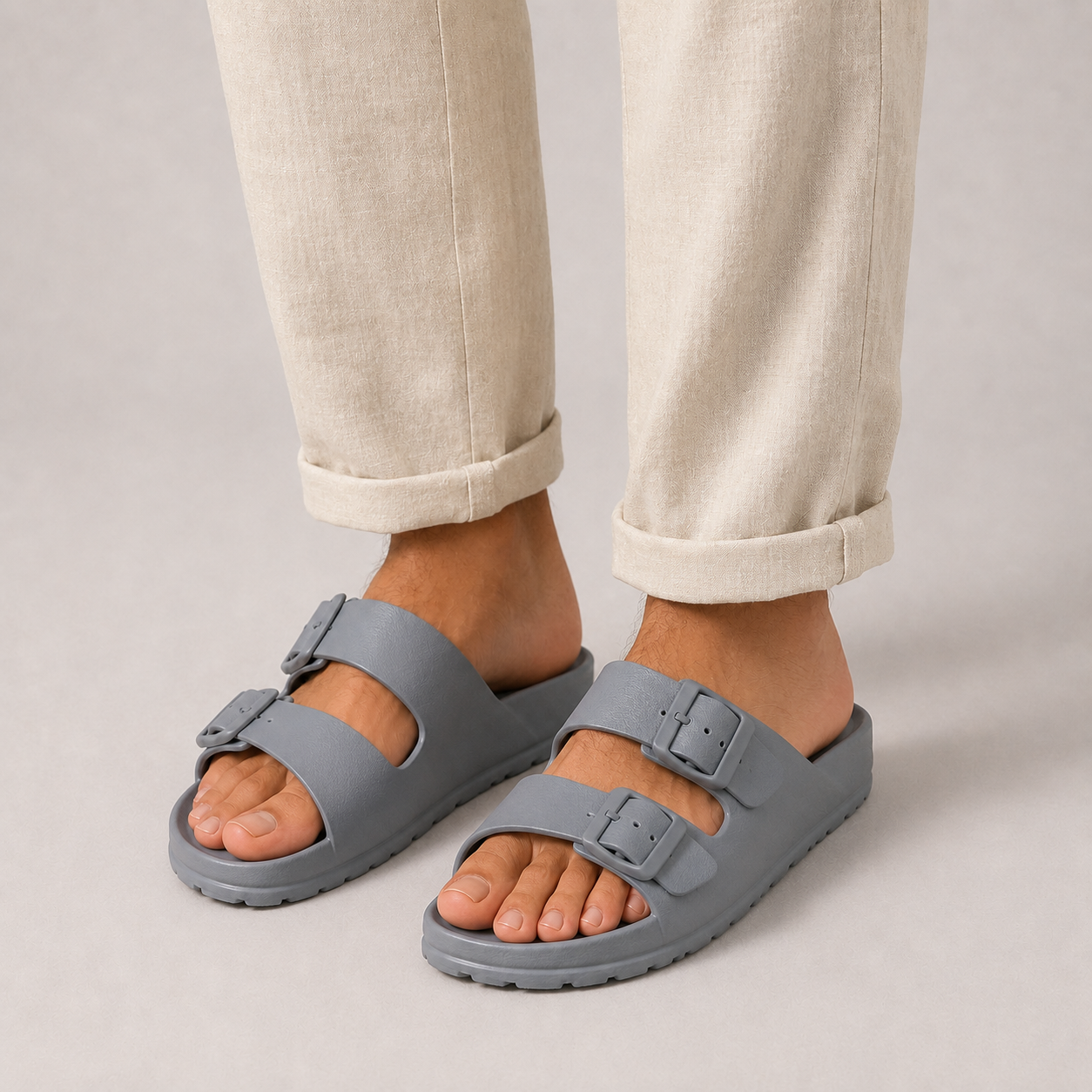 Vibonanza | Slippers met Dubbele Gesp en Open Teen