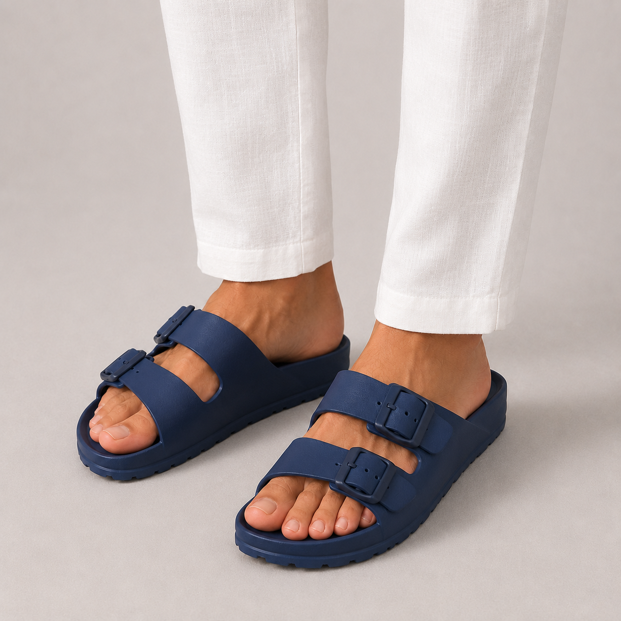 Vibonanza | Slippers met Dubbele Gesp en Open Teen