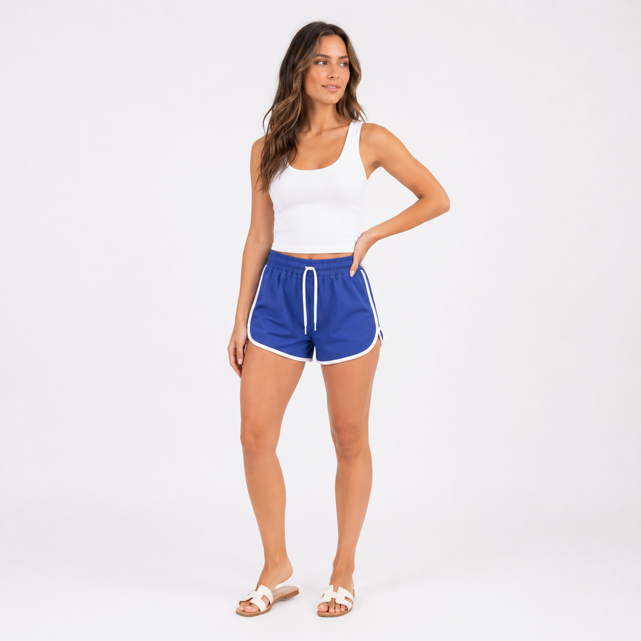 Vibonanza | Korte Sportshort met Trekkoord en Contrastbies
