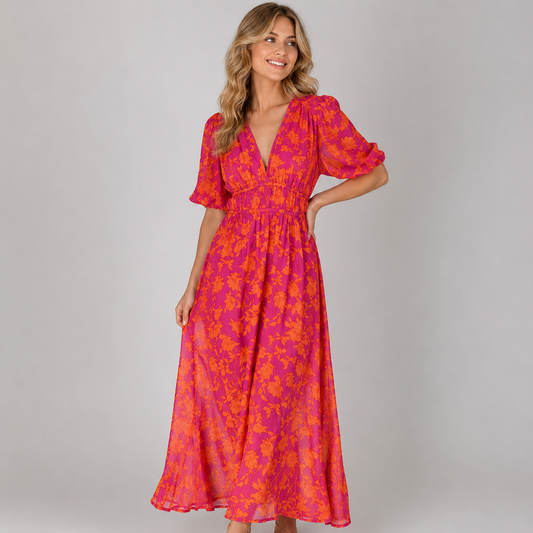 Vibonanza | Elegante Zomerjurk met Bloemenprint