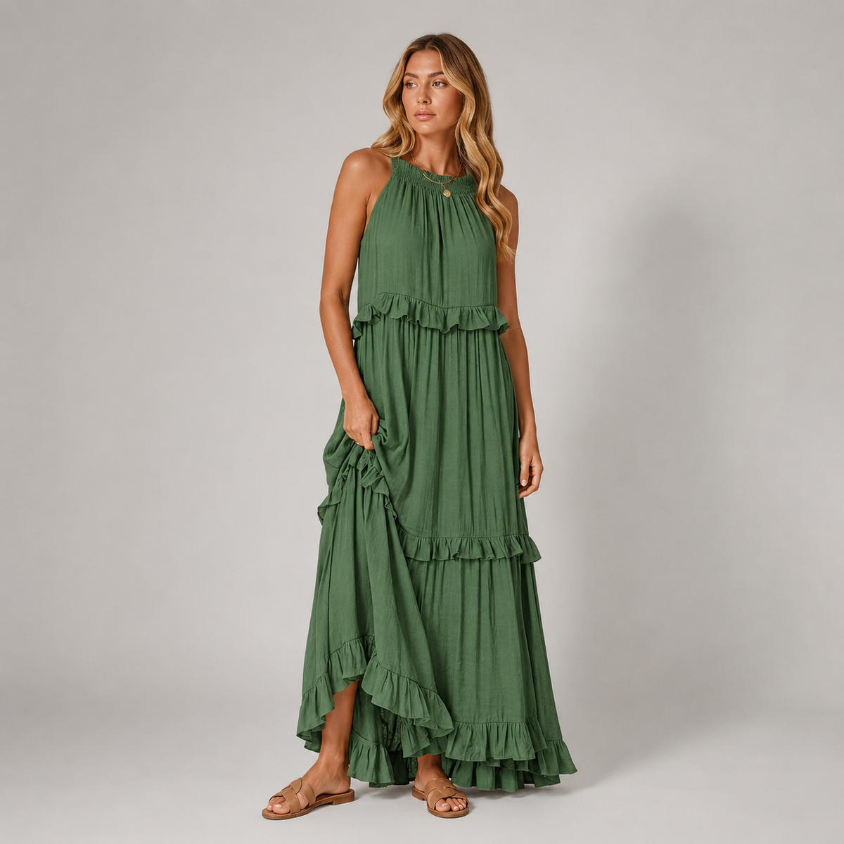 Vibonanza | Elegante Mouwloze A-lijn Zomerjurk
