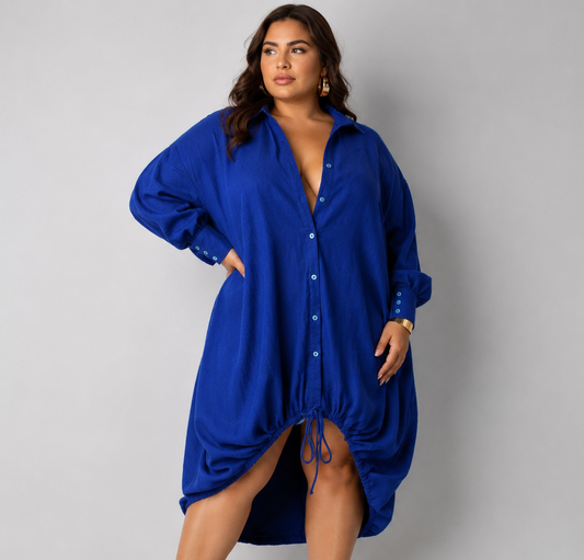 Vibonanza | Plus-Size Jurk Lange Mouwen Patchwork