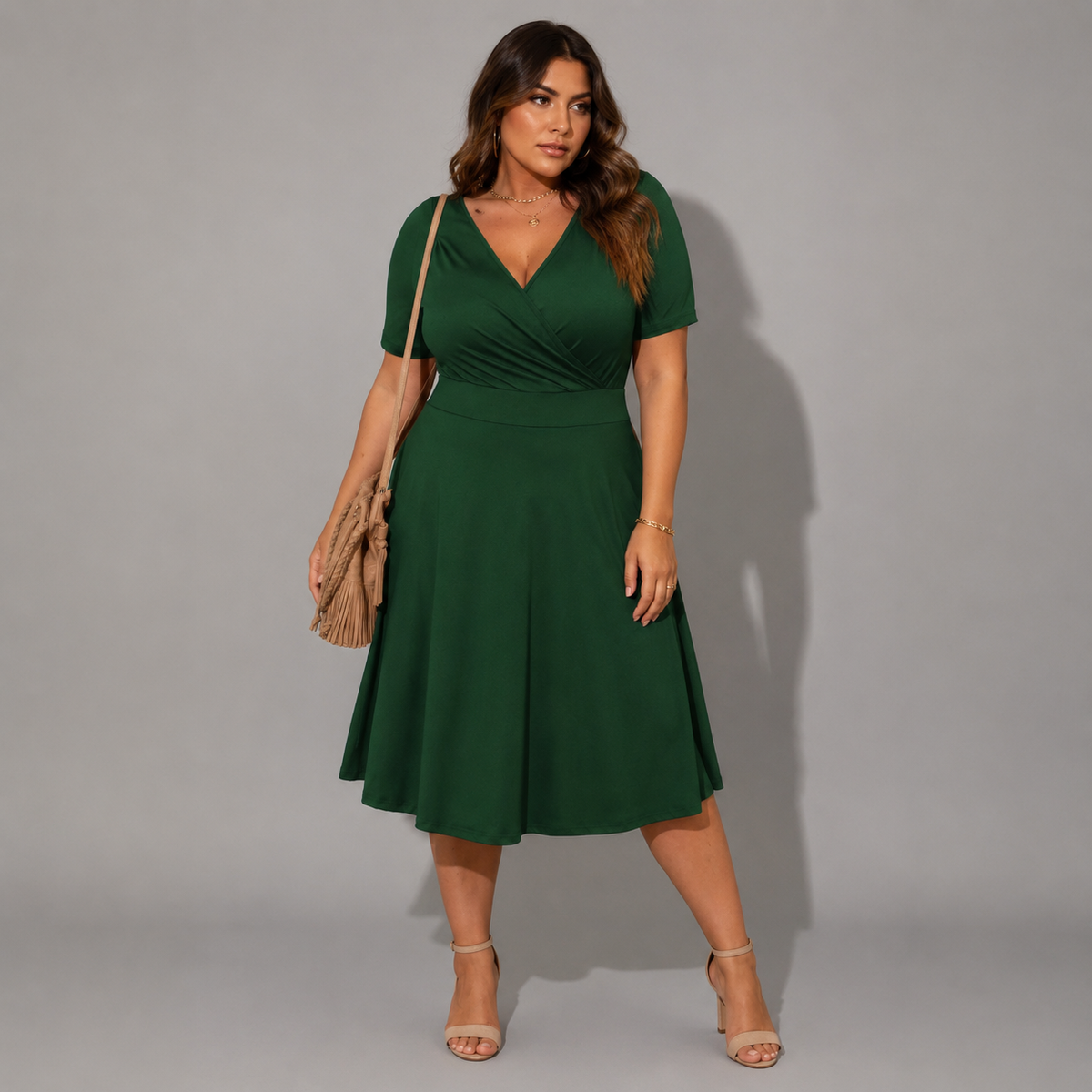Vibonanza | Plus-Size Stijlvolle Midi Zomerjurk