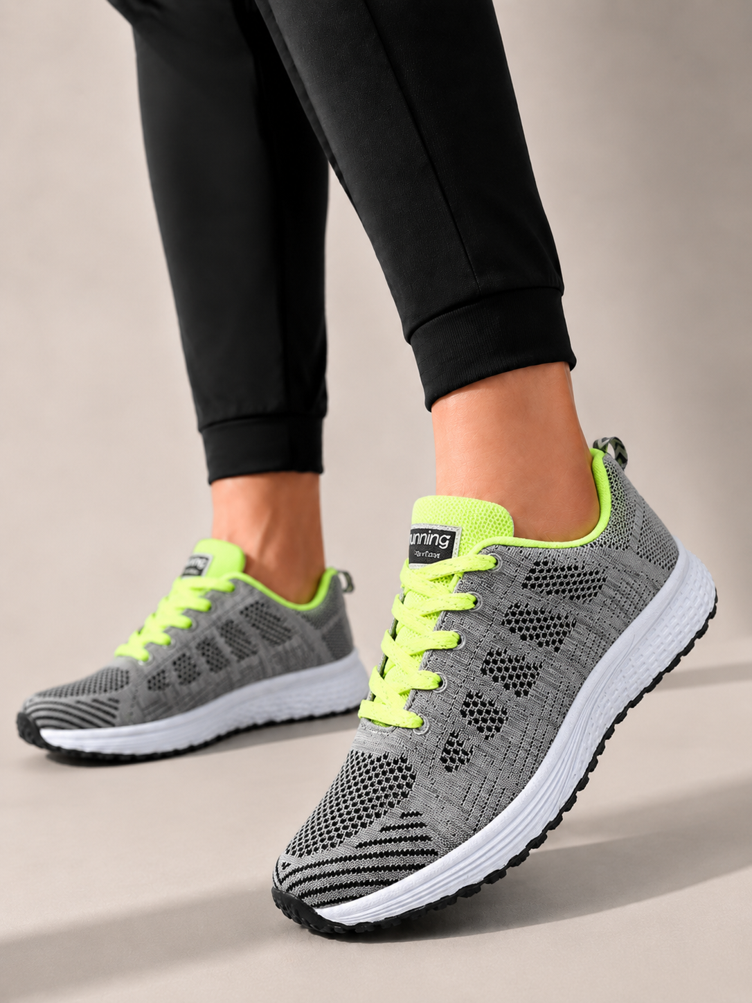 Vibonanza | Dames Sneakers Gebreide Mesh Veters