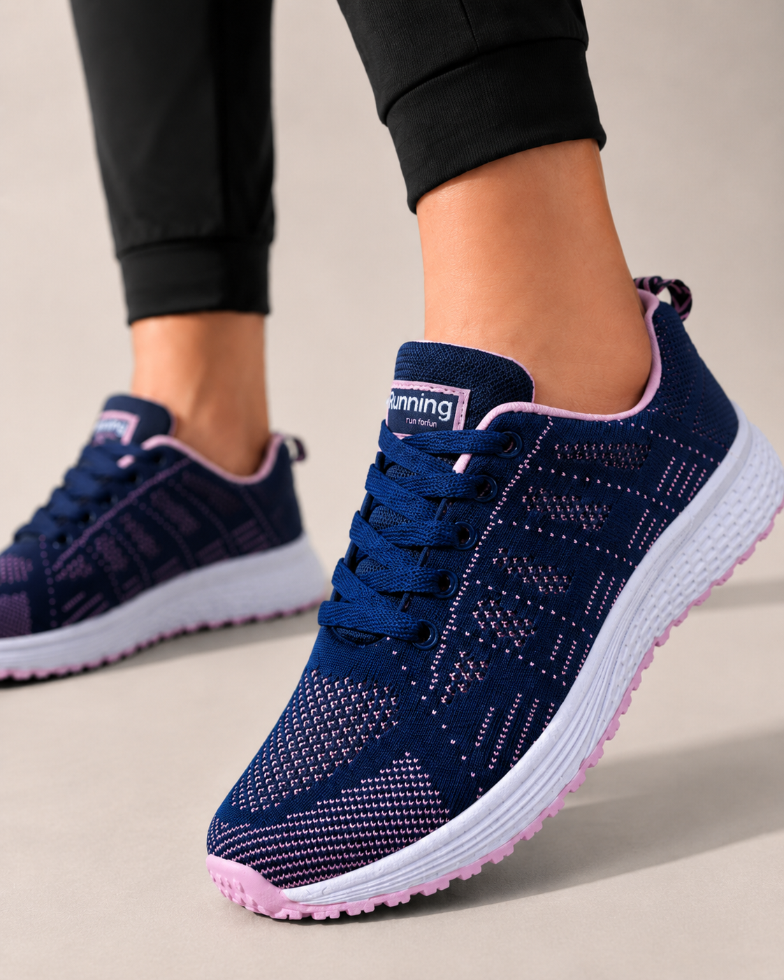 Vibonanza | Dames Sneakers Gebreide Mesh Veters