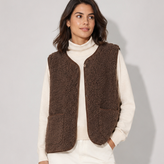 Vibonanza | Mouwloos Dames Fleecevest Bruin