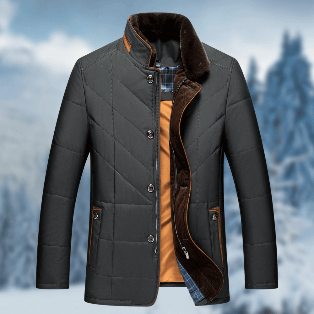 Vibonanza | Stijlvolle Gewatteerde Herenwinterjas Navy Blauw