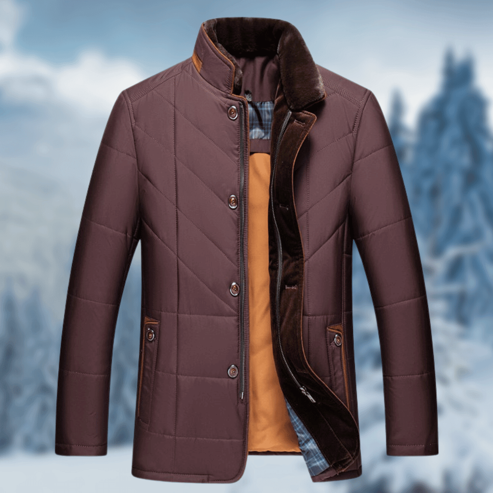 Vibonanza | Stijlvolle Gewatteerde Herenwinterjas Navy Blauw