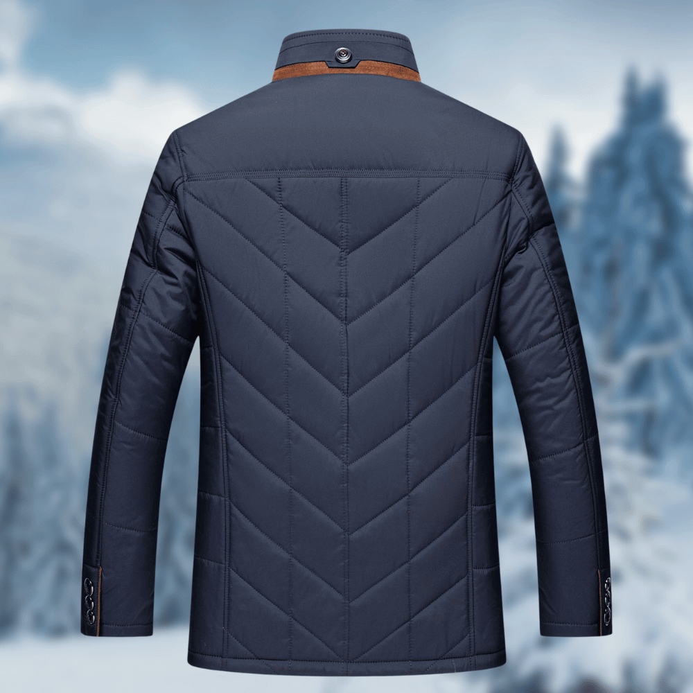 Vibonanza | Stijlvolle Gewatteerde Herenwinterjas Navy Blauw