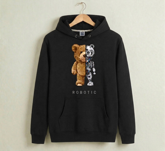 Vibonanza | Teddy Hoodie met Capuchon en Robotbeer Design