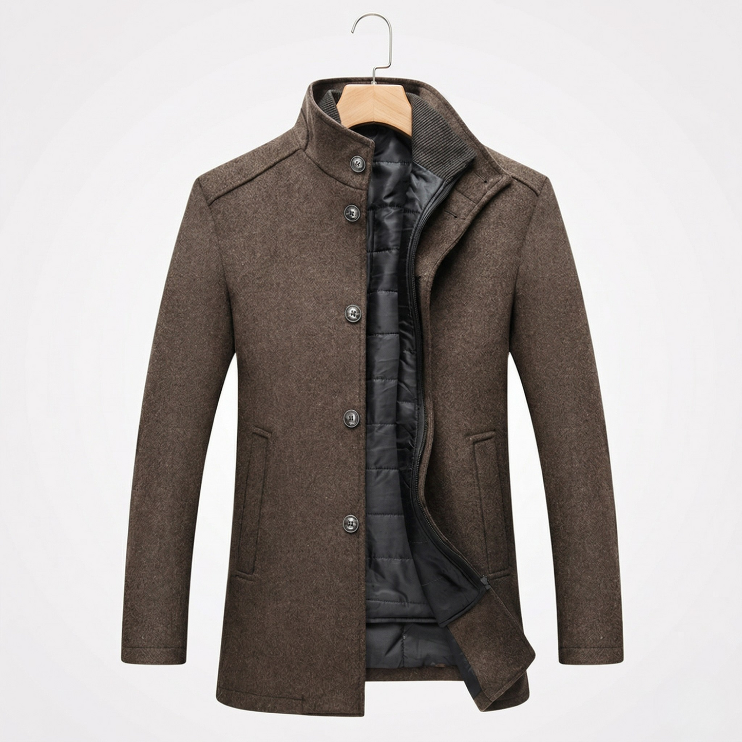 Vibonanza | Heren Wolmix Winterjas Bruin