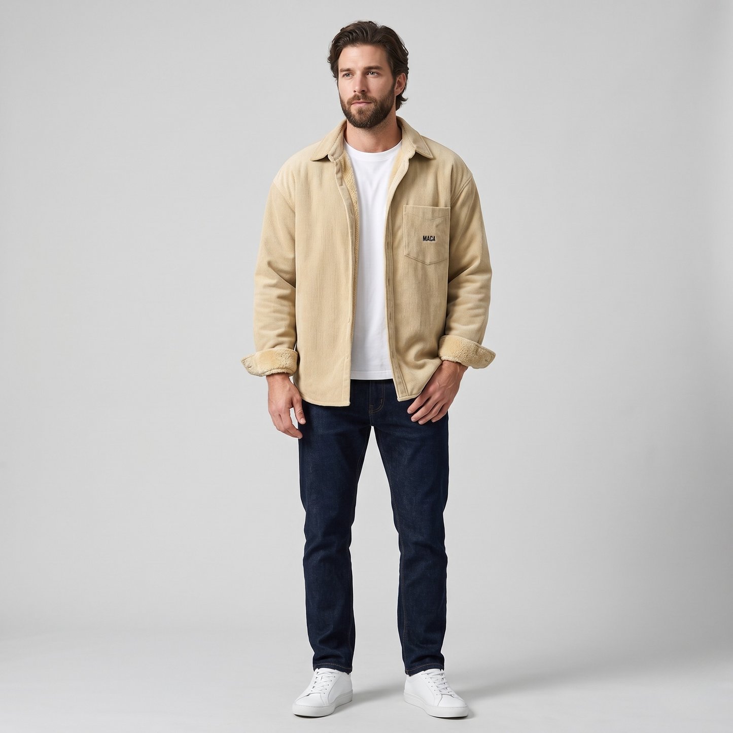 Vibonanza | Heren Fleece Voering Overhemd Groen